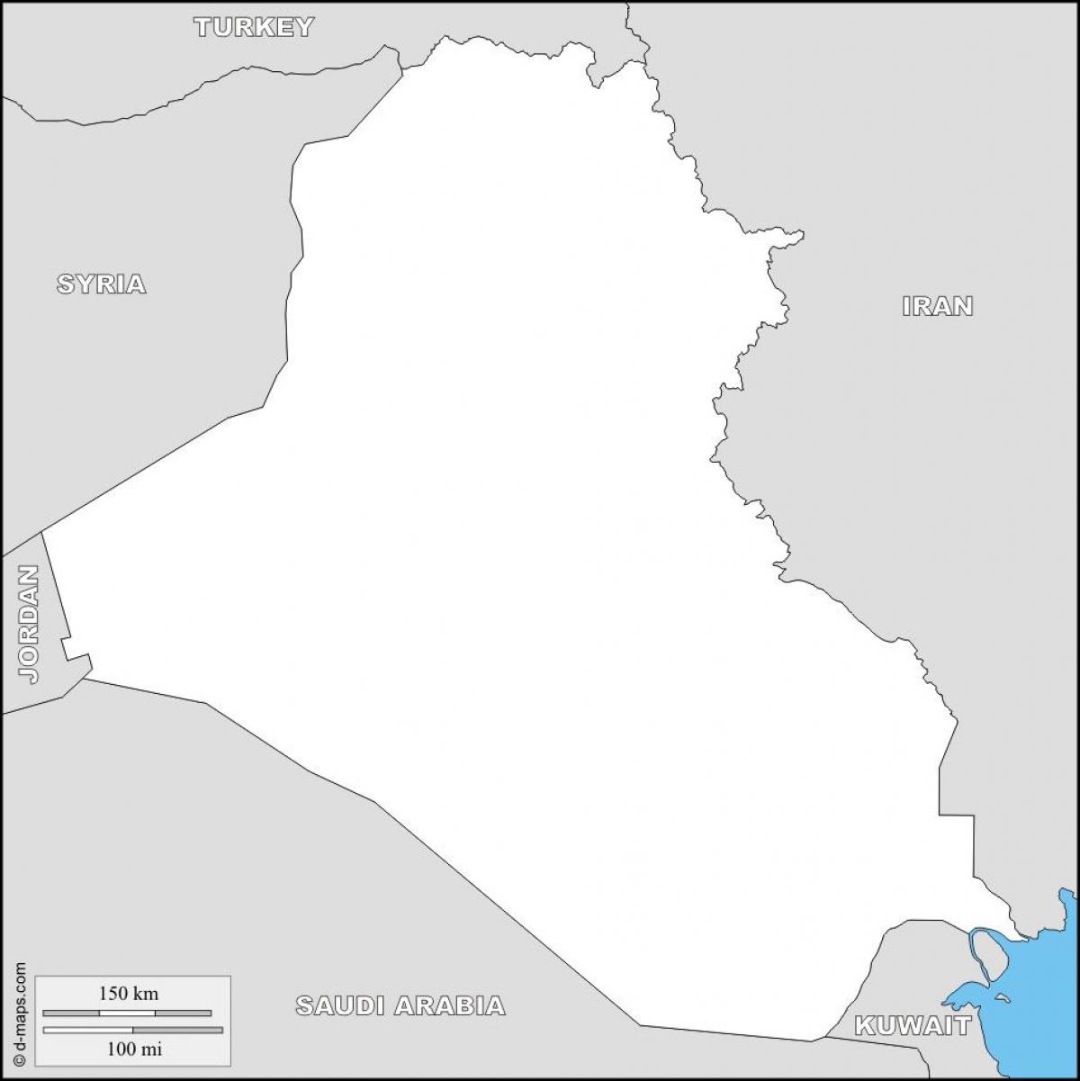 Mapa Iraku prazan